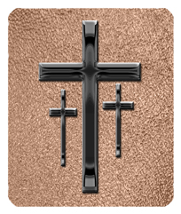 Black 3 Crosses Shimmer Bronze